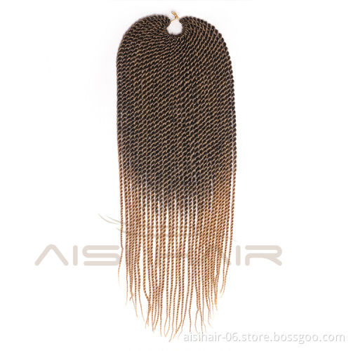 Aisi Hair Senegalese Twist Crochet Hair Ombre Brown Grey Purple Bug Synthetic Braiding Hair Extensions for Women